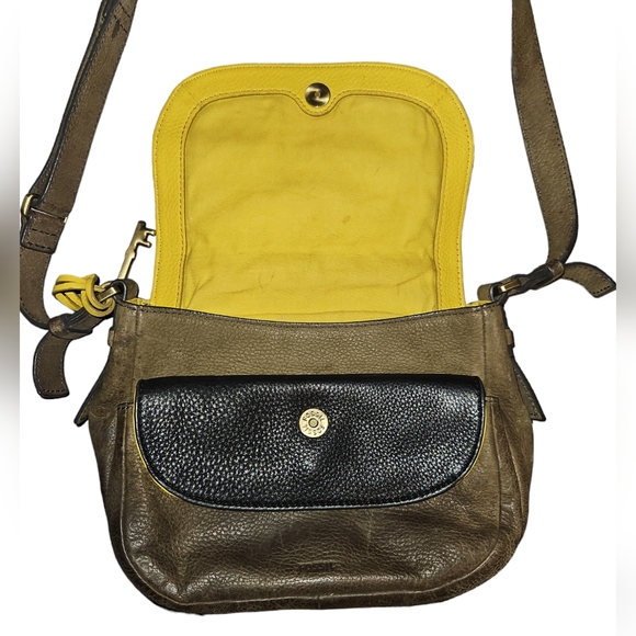 Fossil Mini Leather Crossbody Peyton Bag  with Double Flap - Picture 4 of 13